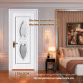 Elegant Flower Pattern Glass Design Wooden Door